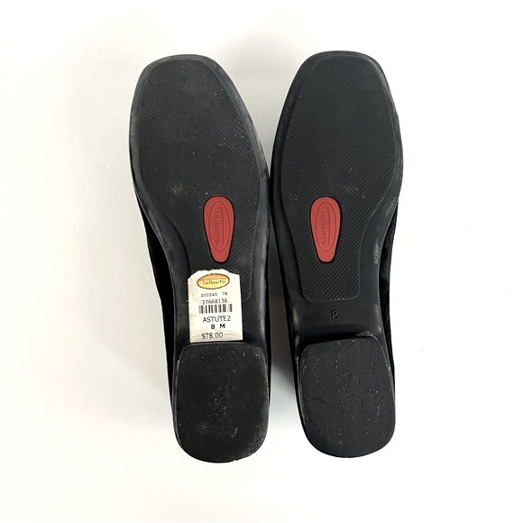 Talbot's Vintage Black Suede Ballet Flats Front Accent Flower Women’s Size 8 - Picture 8 of 11